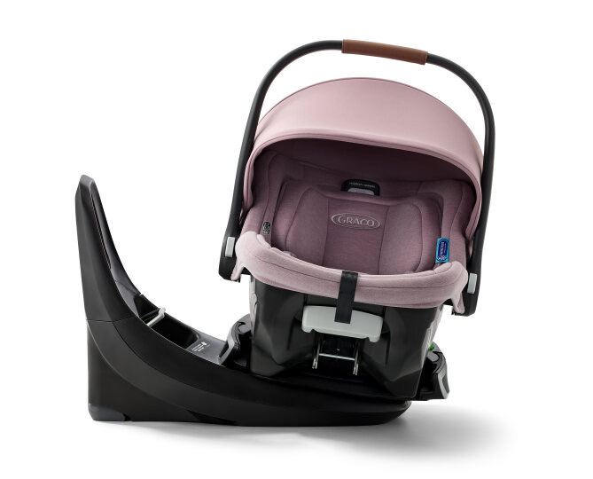 SnugRide Turn and Slide Rotating Infant Car Seat in Mulberry Girl-Plum